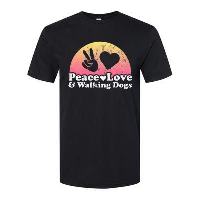 Peace Love and Walking Dogs Dog Walking Softstyle CVC T-Shirt