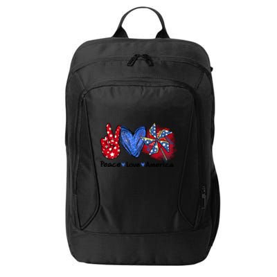 Peace Love America Gift City Backpack