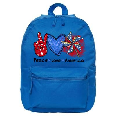 Peace Love America Gift 16 in Basic Backpack