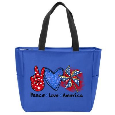 Peace Love America Gift Zip Tote Bag