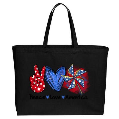 Peace Love America Gift Cotton Canvas Jumbo Tote