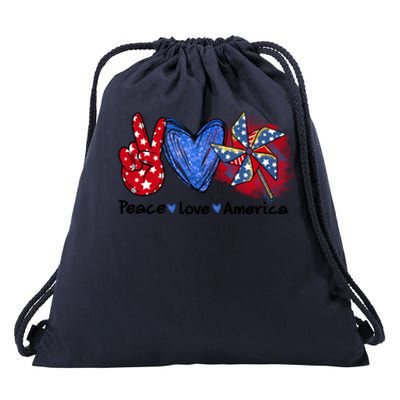 Peace Love America Gift Drawstring Bag