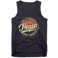 Popo Like A Grandpa Only Cooler Funny Vintage Retro Dad Papa Tank Top