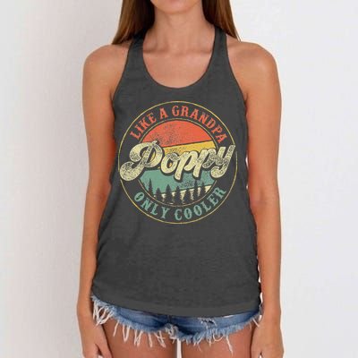 Poppy Like A Grandpa Only Cooler Vintage Retro Poppy Grandpa Women's Knotted Racerback Tank