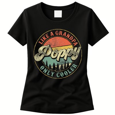 Poppy Like A Grandpa Only Cooler Vintage Retro Poppy Grandpa Womens T-Shirt