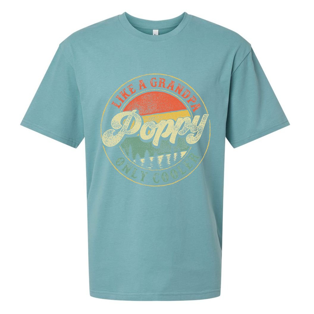 Poppy Like A Grandpa Only Cooler Vintage Retro Poppy Grandpa Sueded Cloud Jersey T-Shirt