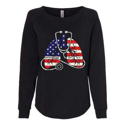 Patriotic Lungs American Flag Respiratory Therapist Womens California Wash Sweatshirt