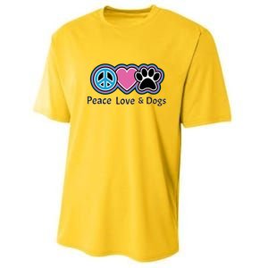 Peace Love And Dogs Great Gift Peace Sign Heart Paw Gift Performance Sprint T-Shirt