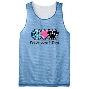 Peace Love And Dogs Great Gift Peace Sign Heart Paw Gift Mesh Reversible Basketball Jersey Tank