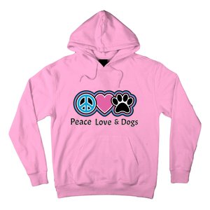 Peace Love And Dogs Great Gift Peace Sign Heart Paw Gift Hoodie