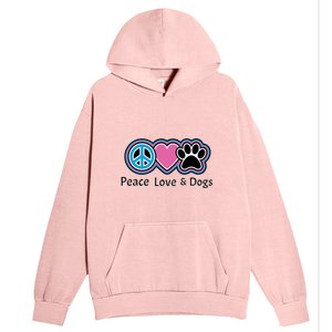 Peace Love And Dogs Great Gift Peace Sign Heart Paw Gift Urban Pullover Hoodie