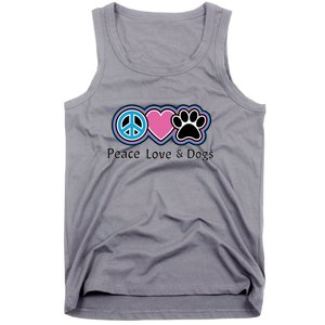 Peace Love And Dogs Great Gift Peace Sign Heart Paw Gift Tank Top