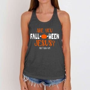 Pumpkin Lover Are You FallOWeen Jesus Halloween Costume Women's Knotted Racerback Tank