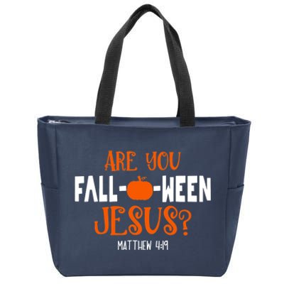 Pumpkin Lover Are You FallOWeen Jesus Halloween Costume Zip Tote Bag