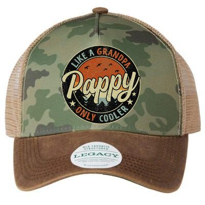 Pappy Like A Grandpa Only Cooler Vintage Retro Father's Day Legacy Tie Dye Trucker Hat