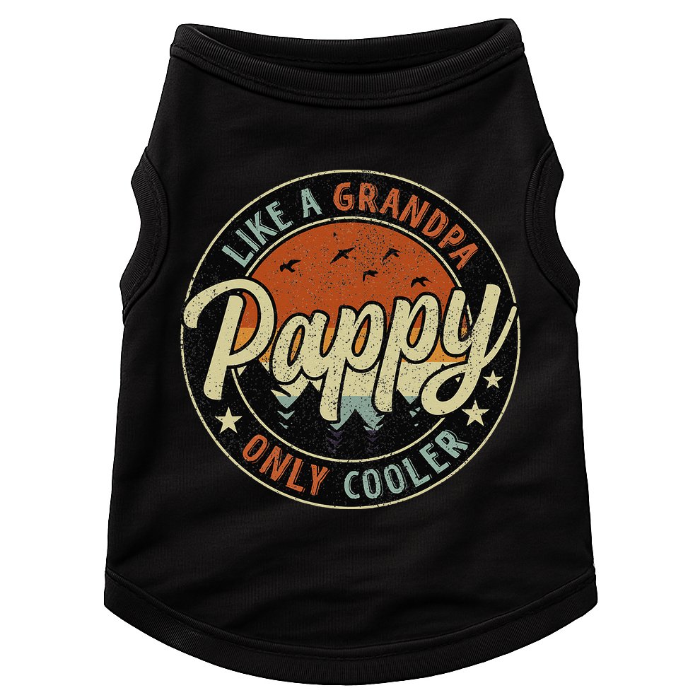 Pappy Like A Grandpa Only Cooler Vintage Retro Father's Day Doggie Tank