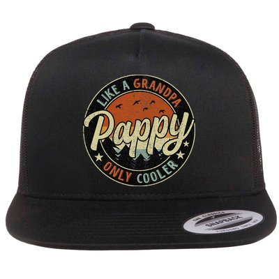 Pappy Like A Grandpa Only Cooler Vintage Retro Father's Day Flatbill Hat