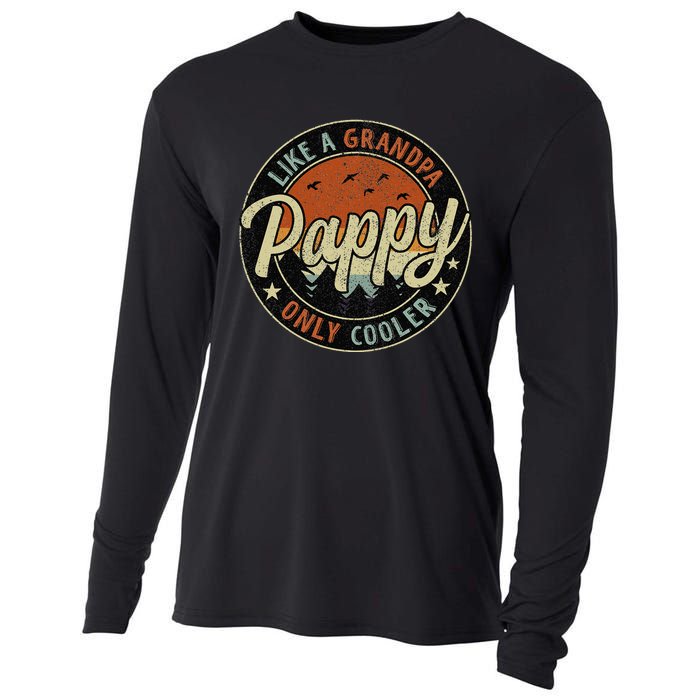 Pappy Like A Grandpa Only Cooler Vintage Retro Father's Day Cooling Performance Long Sleeve Crew