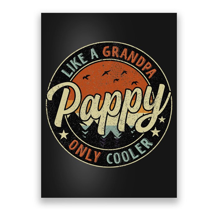 Pappy Like A Grandpa Only Cooler Vintage Retro Father's Day Poster