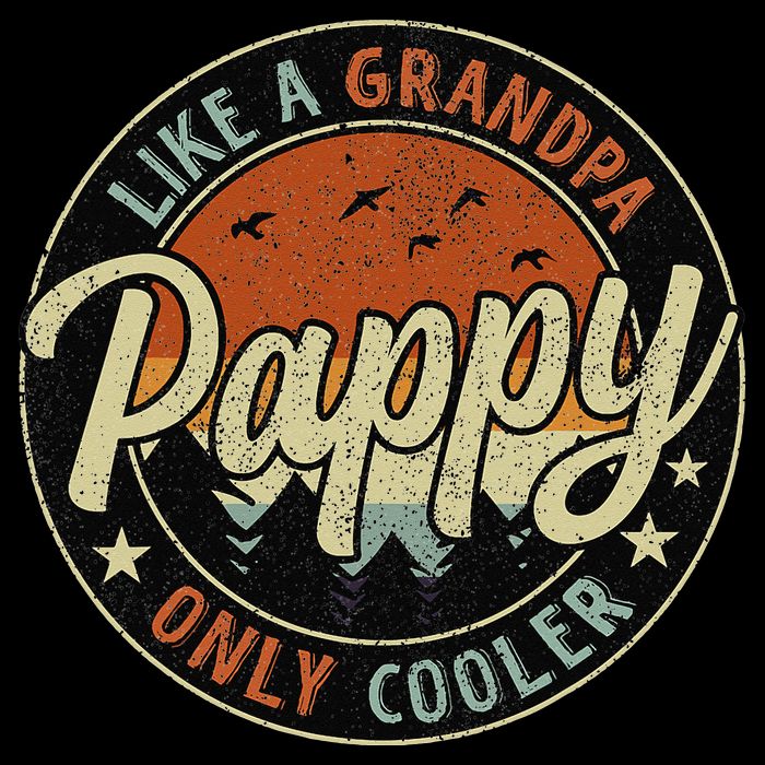 Pappy Like A Grandpa Only Cooler Vintage Retro Father's Day Poster