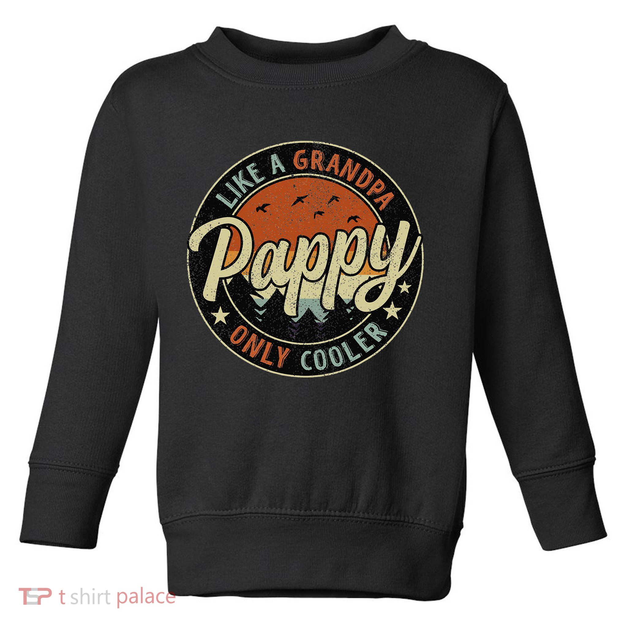 Pappy Like A Grandpa Only Cooler Vintage Retro Father's Day Toddler Sweatshirt