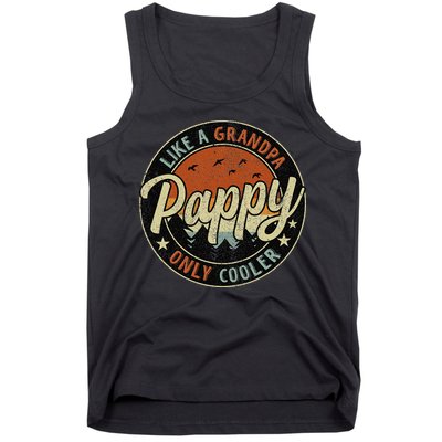 Pappy Like A Grandpa Only Cooler Vintage Retro Father's Day Tank Top
