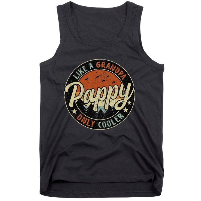 Pappy Like A Grandpa Only Cooler Vintage Retro Father's Day Tank Top