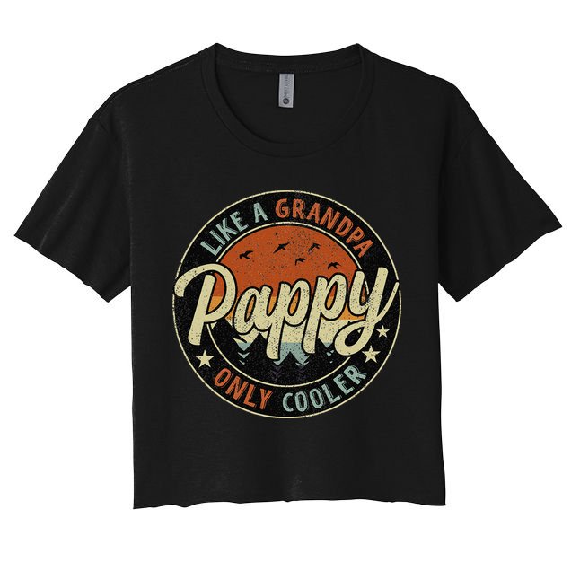 Pappy Like A Grandpa Only Cooler Vintage Retro Father's Day Crop Top