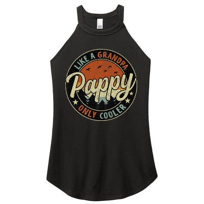Pappy Like A Grandpa Only Cooler Vintage Retro Father's Day Women's Perfect Tri Rocker Tank