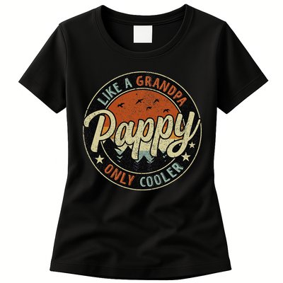 Pappy Like A Grandpa Only Cooler Vintage Retro Father's Day Womens T-Shirt