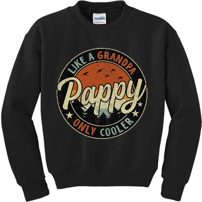 Pappy Like A Grandpa Only Cooler Vintage Retro Father's Day Kids Sweatshirt