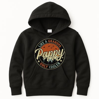 Pappy Like A Grandpa Only Cooler Vintage Retro Father's Day Kids Hoodie