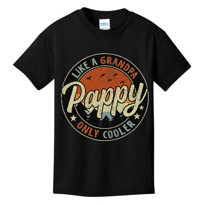 Pappy Like A Grandpa Only Cooler Vintage Retro Father's Day Kids T-Shirt