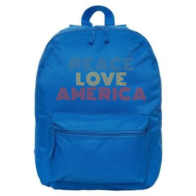 Peace Love America Retro 70s Vintage Gift 16 in Basic Backpack