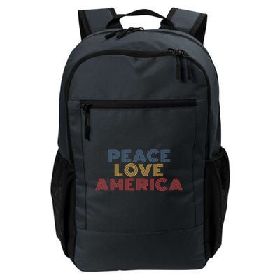 Peace Love America Retro 70s Vintage Gift Daily Commute Backpack