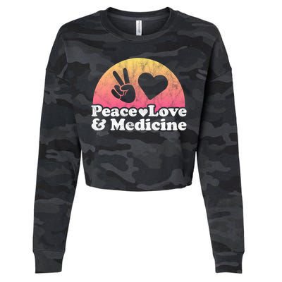 Peace Love And Medicine Gift Cropped Pullover Crew