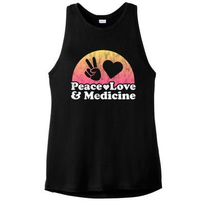 Peace Love And Medicine Gift Ladies PosiCharge Tri-Blend Wicking Tank