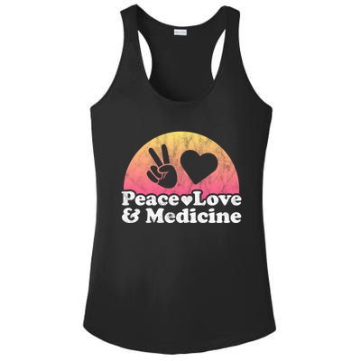 Peace Love And Medicine Gift Ladies PosiCharge Competitor Racerback Tank