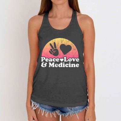 Peace Love And Medicine Gift Women's Knotted Racerback Tank