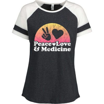 Peace Love And Medicine Gift Enza Ladies Jersey Colorblock Tee