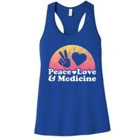 Peace Love And Medicine Gift Women's Racerback Tank