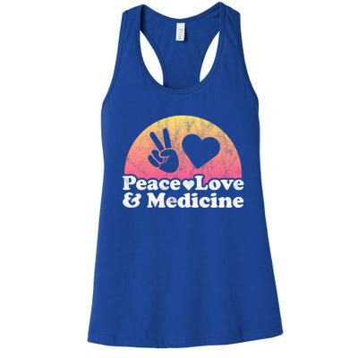 Peace Love And Medicine Gift Women's Racerback Tank