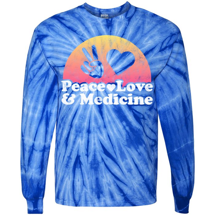 Peace Love And Medicine Gift Tie-Dye Long Sleeve Shirt