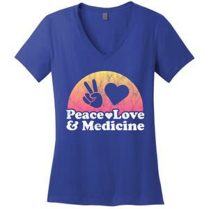 Peace Love And Medicine Gift Women's V-Neck T-Shirt