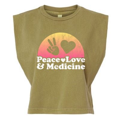 Peace Love And Medicine Gift Garment-Dyed Women's Muscle Tee