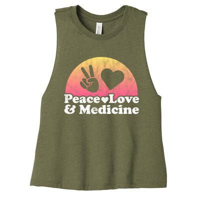 Peace Love And Medicine Gift Women's Racerback Cropped Tank