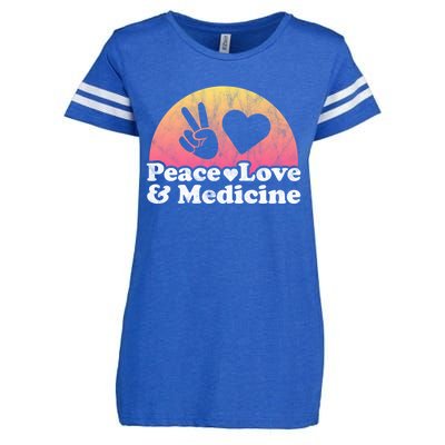 Peace Love And Medicine Gift Enza Ladies Jersey Football T-Shirt