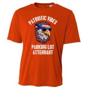 Parking Lot Attendant Eagle July 4th American Flag Usa Funny Gift Cooling Performance Crew T-Shirt