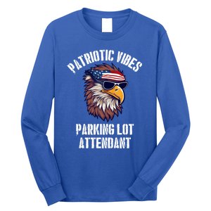 Parking Lot Attendant Eagle July 4th American Flag Usa Funny Gift Long Sleeve Shirt