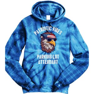 Parking Lot Attendant Eagle July 4th American Flag Usa Funny Gift Tie Dye Hoodie